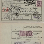DR - 3x100 Pfg. Korbdeckel, Paketkarte n. NORWEGEN, Oberstein - Oslo 1926