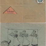 DR - Mischfrankatur Freimarken/Dienst, Nachnhamebrief Bielefeld - Lübbecke 1930