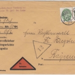 DR - 30+5 Pfg. Strohhut/Dienst, Nachnahmebrief Pegnitz - Bayreuth 1928