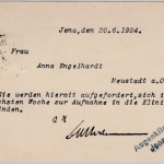 DR - 5 Pfg. Korbdeckel/Dienst, Karte Jena - Neustadt a.O. 1924