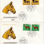 BRD - Jugend 1969 (Pferde), Paare a. Schmuck-FDC + ESST Bonn
