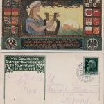 Bayern - Nürnberg 1912 50 J. Dt. Sängerbund, Sonderkarte + SST Bundesfest