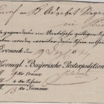 Bayern - Cronach 1834, vorgedr. Aufgabeschein f. Chargebrief n. Kulmbach