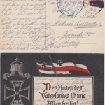 Feldpost 1915 - 10 Pfg. Germania, patriot. Feldpostkarte i.d.SCHWEIZ Zensur Metz
