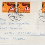 BRD - 3x10 Pfg. Verkehrsregeln, Brief n. ITALIEN, Tübingen - Bellagio 1971