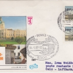 Berlin - 2x60 Pfg. ATM Schmuck-FDC n. NORWEGEN ESST Berlin - Oslo 1987