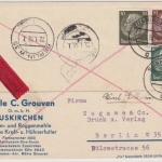 DR - 30+10+6 Pfg. Hindenburg, Eilkarte Euskirchen - Berlin 1938