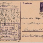 DR - Taufkirchen a.d. Vils 12. JAN 45, nachv. bayer. K2 a. 6 Pfg. Ganzsache n.