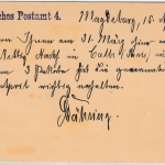 DR - Magdeburg 1903 Postsache Ortskarte (Paketnachforschung)