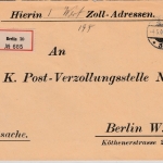 DR - Berlin W30 Postsache Ortsbrief Einschreiben 1906 Vordruckkuvert Zoll