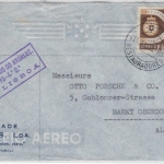 Portugal - 3,50 E. 50 J. Automobilclub, LupoBrief, Lissabon - Marktoberdorf 1953