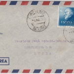 Spanien - 2 Pta 100. Geb. S.Ramon y Cajal u.a., Lupo-Brief i.d. SCHWEIZ, Camp de