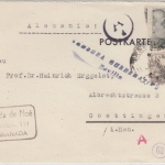 Spanien - 40 C. General Franco u.a., Zensurkarte Granada - Göttingen 1941