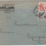 Jugoslawien - 0,25 + 0,50 Din. Drucksache Novi Sad - Meiningen 1940, Zensur