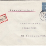 BRD - Grünenplan ü. Alfeld (Leine), Einschreibebrief/Poststelle I n.Kronach 1963