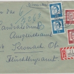 BRD - Kilianstädten ü. Bad Vilbel, Einschreibebrief/Poststelle I n. Kronach 1963