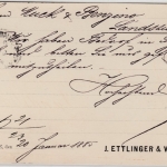 DR - Karlsruhe in Baden 2, Klaucke-Stpl. a. Firmenkarte n. Landstuhl 1885