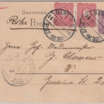 DR - 5 Pfg. Ganzsache + Zusatz Rohrpost Ortskarte Berlin N P37(R37) 1889