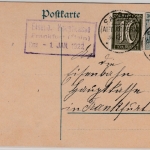 DR - Sasbach (Amt Achern) 30.12.21 KOS a. 30 Pfg. Ganzsache + Zusatz n. FFM