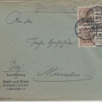 DR - 2x2+2x3 Pfg. Germania (Perfin), Drucksache Düsseldorf - München 1920