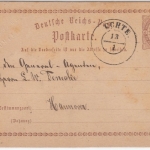 DR - Uchte (1875), nachv. hann. K2 a. 1/2 Gr. Brustschild GA-Karte (Prägung !)