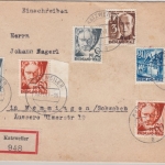 FZ-Rheinl.Pfalz - 2x60 Pfg. u.a., Einschreibebrief Katzweiler - Memmingen 1947
