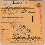 DR - Heidelberg 1944 Paketkarte 85 Pfg. Registrierkassen-Stpl. n. Dessau