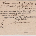 Württemberg - Heilbronn 1817, Fahrpost-Aufgabeschein f. Paket n. Stuttgart