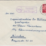 BRD - (14a) Waldbach ü. Öhringen, Landpost-Ra2, Brief 1959