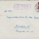 BRD - (14a) Waldbach ü. Öhringen Landpost Ra2 Brief n. München 1959