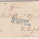 Württemberg - Illingen 1864, blauer L2 a. Portobrief n. Neckarsulm, ohne Inhalt