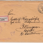 DR - Ludwigsburg 2 Heeressache Einschreibebrief n. Illingen 1917, ohne Inhalt