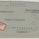 All.Bes. - Gebühr bezahlt, Ra2 Einschreibebrief Bad Münster a. Stein 1946 n.