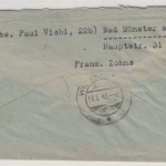 All.Bes. - Gebühr bezahlt, Ra2 Einschreibebrief Bad Münster a. Stein 1946 n.