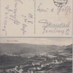 DR - Kirn 11.8.14, frühe Feldpostkarte n. Darmstadt, rs. sw-Ansicht v. Ort