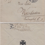 DR - Bad Orb Übungsplatz, Feldpostbrief n. Wiesbaden 1915, rs. Eisernes Kreuz