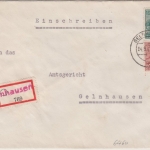 Kontrollrat - 60+16 Pfg. Arbeiter Ortsbrief Einschreiben Gelnhausen 1947