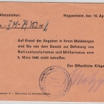 All.Bes. - 6 Rpf. Gebühr bezahlt, roter L2 a. Karte Heppenheim - Bensheim 1947