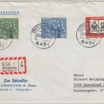 BRD - Dörnigheim ü. Hanau, Poststelle I, Einschreibebrief n. Oberndorf 1962