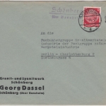 DR - Schönberg ü. Bensheim, LandpoststellenL2 a. Brief n. Berlin 1938