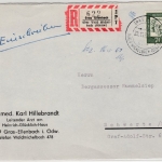 BRD - Gras-Ellenbach ü. Waldmichelbach, Poststelle I, Einschreibebrief 1962 n.