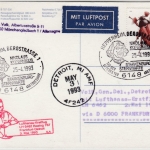 BRD - Heppenheim 1993 SST Starkenburg Sternwarte Kopernikus Lupo-Karte n. USA