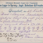 Bayern - Landstuhl 23 NOV (1899) Aushilfsstempel L2 Ank.stpl. Karte v. Darmstadt