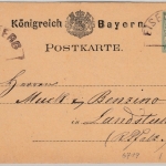 Bayern - Eisenberg (1878), HKS a. 5 Pfg. Wappen GA-Karte n. Landstuhl (HKS)