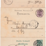 DR - Saarlouis, 3 versch. Stempeltypen a. 3 GA-Karten 1883/95