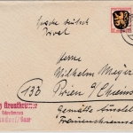 Saar - 2x12 Pfg. FZ-Allg./Wappen, Brief Ensdorf - Prien 13.8.46 - ohne Inhalt
