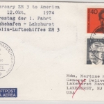 BRD - Friedrichshafen 50 J. Amerikafahrt ZR3 1974, SST a. LupoBrief n. USA