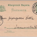 Bayern - Kürnach T. Buchenberg, Posthilfstellen-Ra3 5 Pfg. GA-Karte Kempten 1902