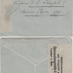 Schweiz/DR - Feldpostbrief Zensurverschluss Frankfurt 1917 an Mun.Kol.375