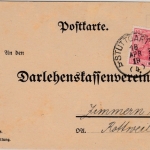 DR - 10 Pfg. Germania Perfin "K" Karte Stuttgart Zimmern 18.4.1919 Firmenlochung